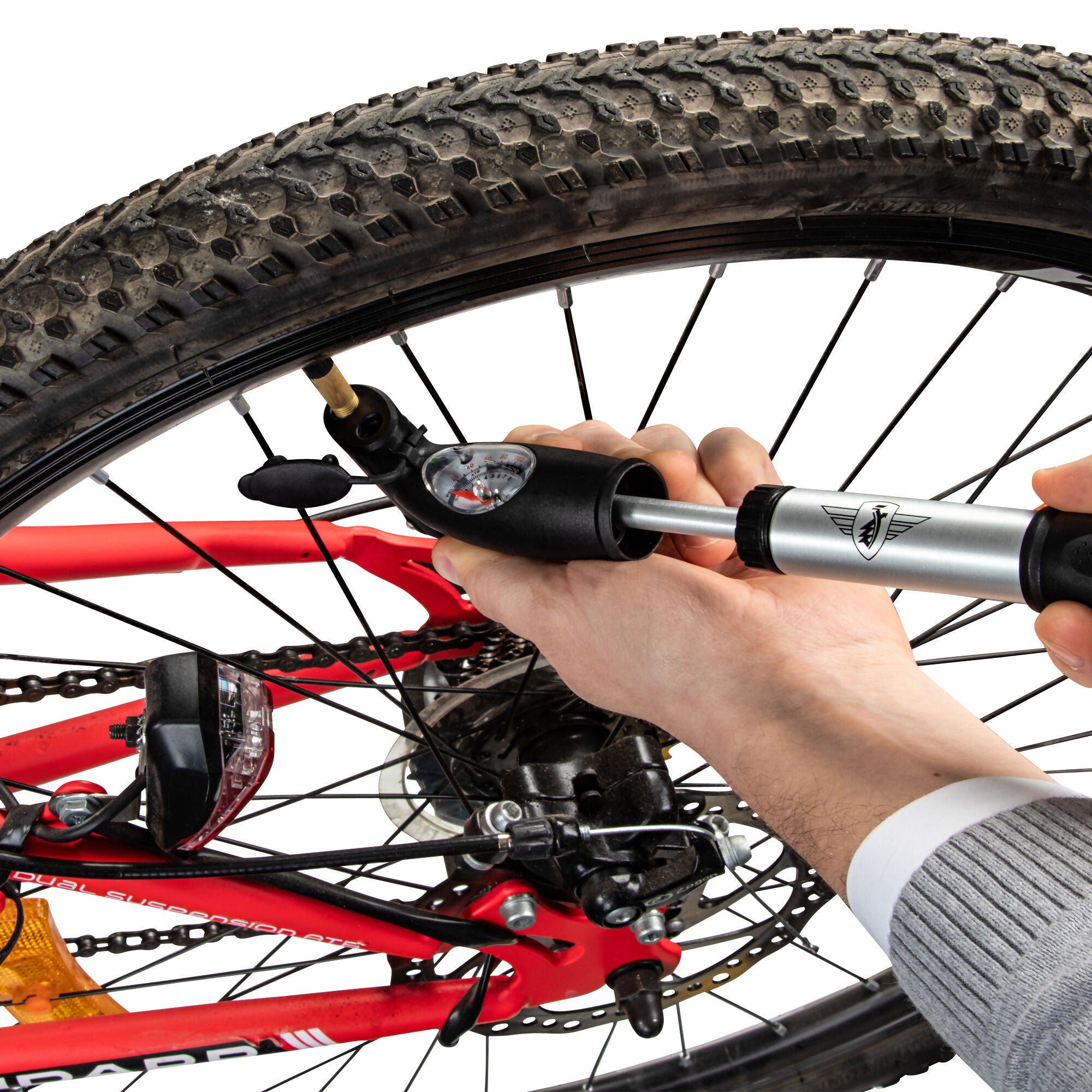 Zündapp Miniluftpumpe für Fahrräder Aluminium Fahrradpumpe Luftpumpe Fahrrad universal AV DV FV
