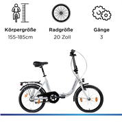 Zündapp ZF40 20 Zoll Klapprad, tiefer Einstieg