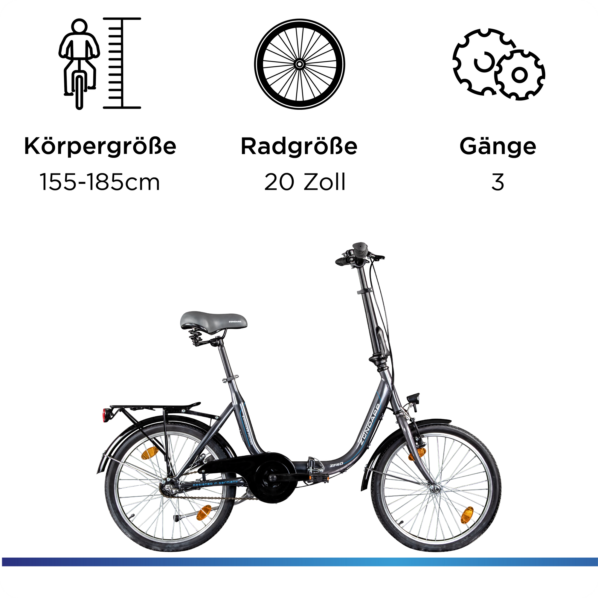Zündapp ZF40 20 Zoll Klapprad, tiefer Einstieg