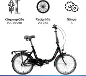 Zündapp ZF 40 Klappfahrrad 20" schwarz