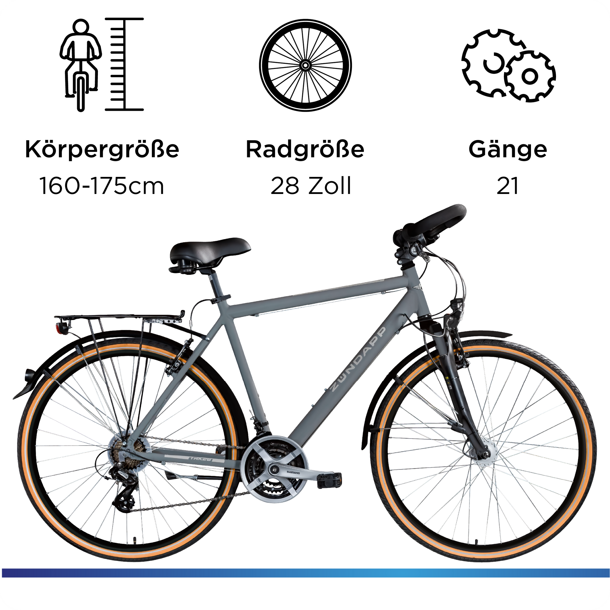 Zündapp T700 Trekkingrad Damen Herren, 21-Gang