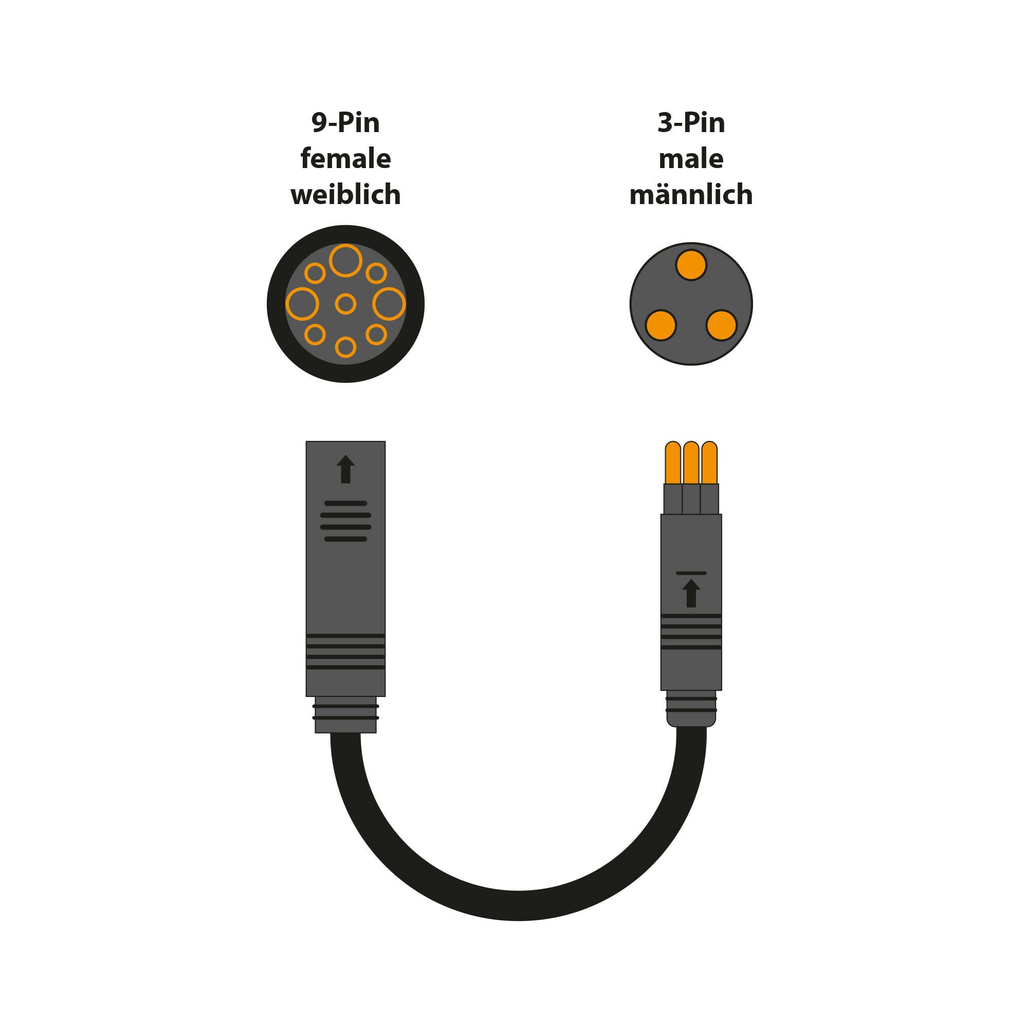 Zündapp Motorkabel Ananda 9-polig 1200 mm Verbindungskabel