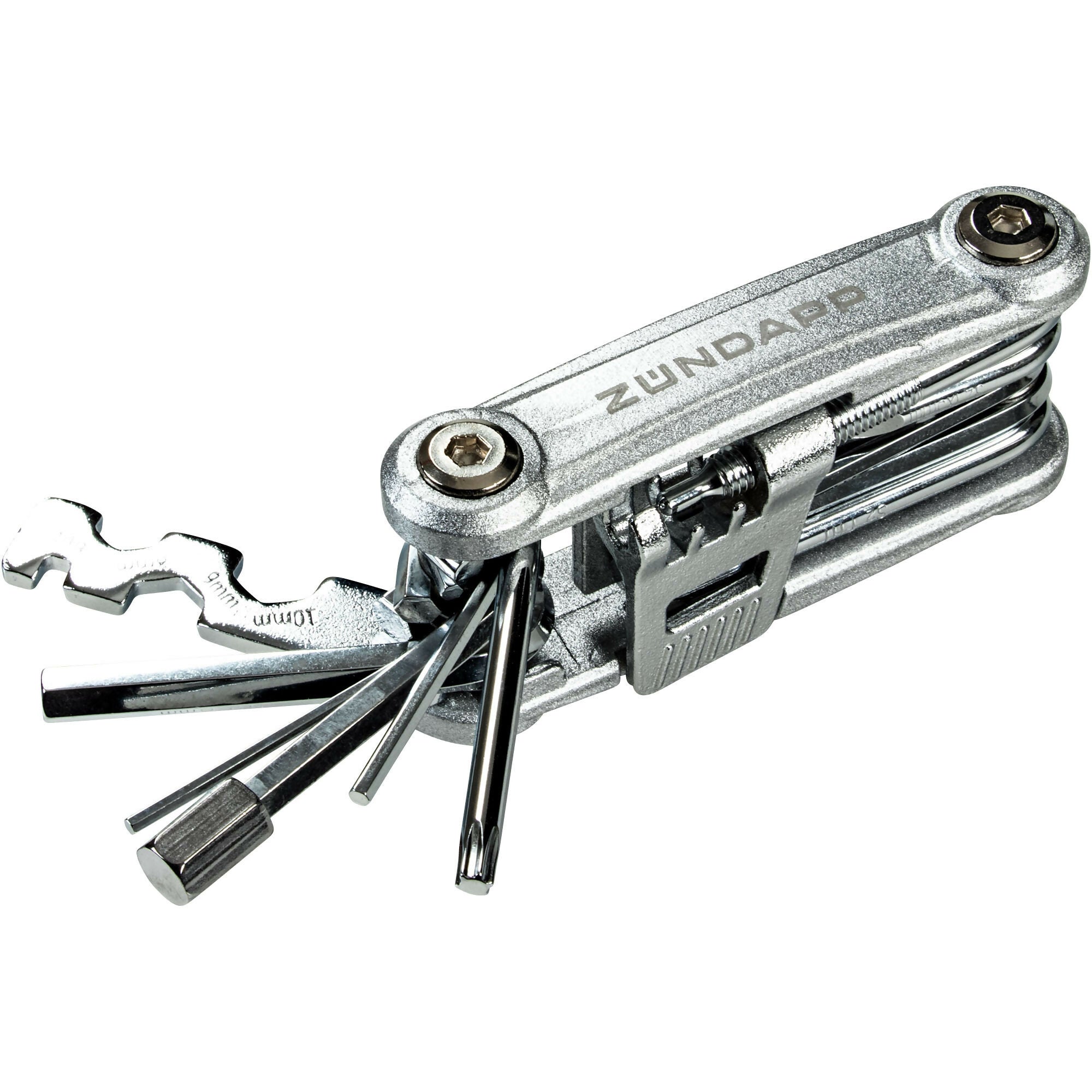 Zündapp Fahrrad Multitool mit 16 Funktionen, silber