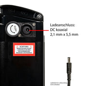 Zündapp Z510 Akku 36V 10,4Ah 374Wh Sitzrohrakku, Koax, Schlosshöhe 34 cm