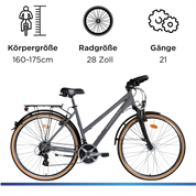 Zündapp T700 Trekkingrad Damen Herren, 21-Gang
