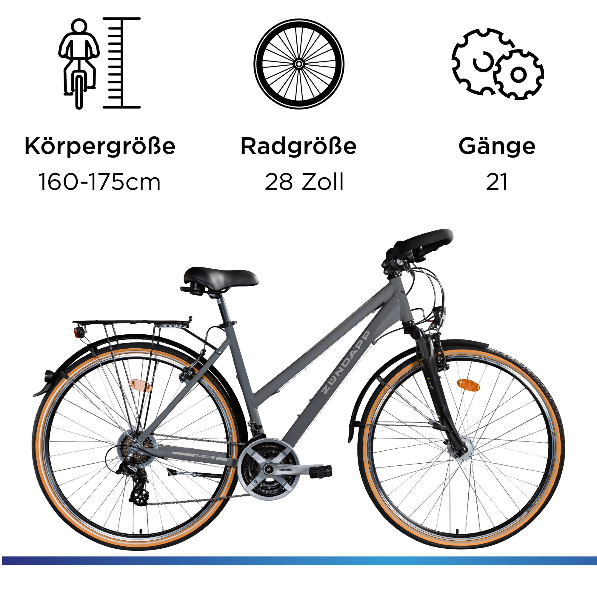Zündapp T700 Trekkingrad Damen Herren, 21-Gang