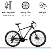 Zündapp FX27 Mountainbike Hardtail, 21-Gang