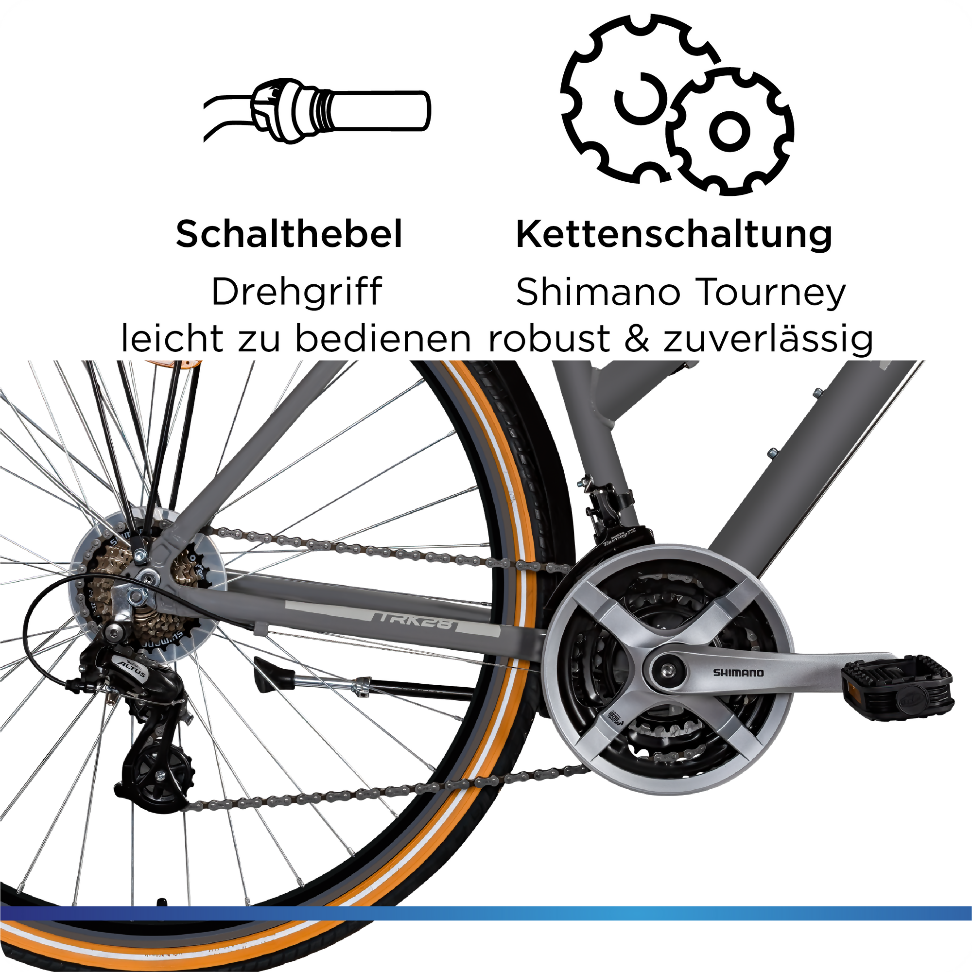 Zündapp T700 700c Trekkingrad Damen, 21-Gang, grau
