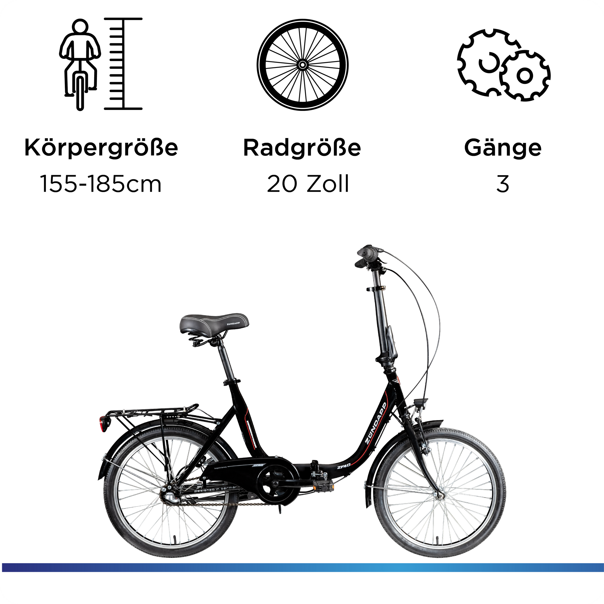 Zündapp ZF40 20 Zoll Klapprad, tiefer Einstieg